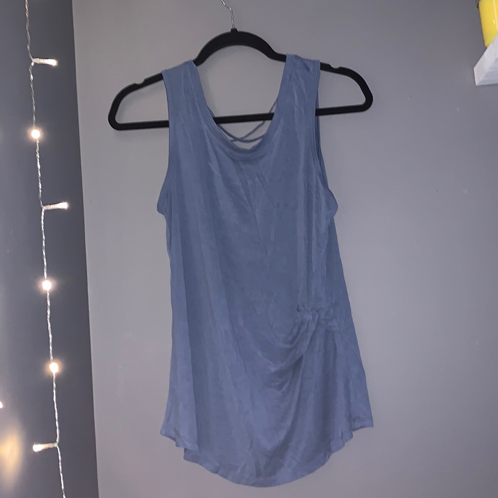 Blue flowy tank